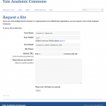 Yale Academic Commons - request a site