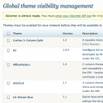 Theme Visibility Manager: Visibility management screen