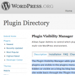 Plugin Visibility Manager: Wordpress Repository