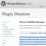 Theme Visibility Manager: Wordpress Repository